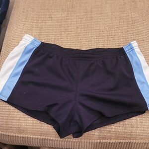 Women's Black and Blue Athletic Shorts